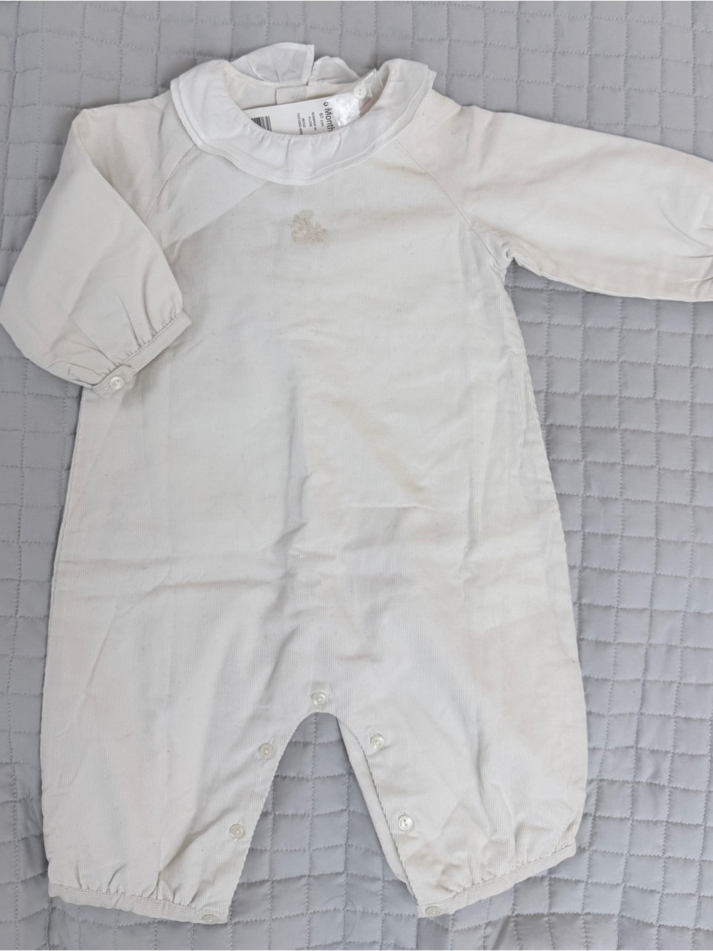Jacadi Classic White Baby One-Piece Romper in size 6 months
